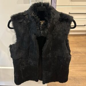 Michael Michael Kors Rabbit Fur Black Vest size Small